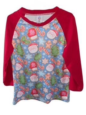 LaLeePop Boys Sugar Cookie Seasonal Long Sleeve Shirt Size 7/8 NWOT